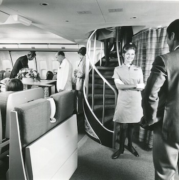 Spiral staircase on the older 747s